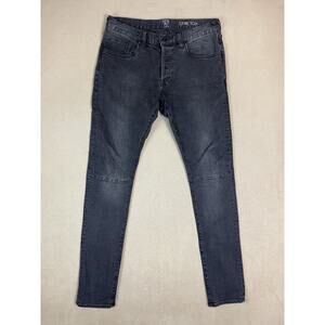PRPS Jeans Mens 33 Black‎ Windsor Tapered Stretch Skinny Slim Fit Mid Rise Denim